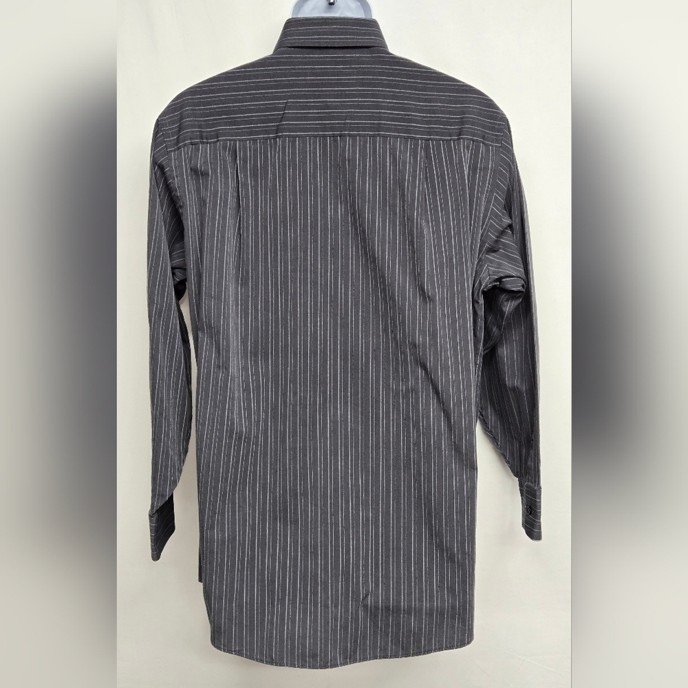 Geoffrey Beene M 15.5 32/33 Wrinkle Free Cotton Blend Dress Shirt Pinstripe - Picture 2 of 3